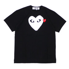 PLAY COMME des GARCONS WHITE HEART RED WAPPEN TEE BLACK AX-T116-051画像
