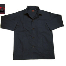 VETRA #1068 MEN'S GARMENT DYED OVERSIZED SHOPCOAT MADE IN FRANCE/navy画像