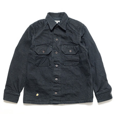 BURGUS PLUS Military Field Shirt Black &times; Black Denim BP14501-DE画像