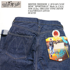MISTER FREEDOM &times; SUGAR CANE MFSC "SPORTSMAN" Made in U.S.A. 15.5oz ORGANIC CONE DENIM CALFORNIAN LOT.64 SC41729画像