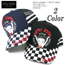 SKULL WORKS &times; BETTY BOOP メッシュキャップ "チェッカーベティ" BTYH-03画像