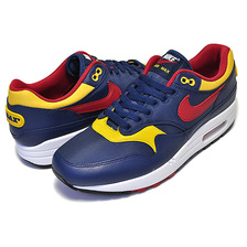 NIKE AIR MAX 1 PREMIUM navy/gym red-vivid sulfur 875844-403画像