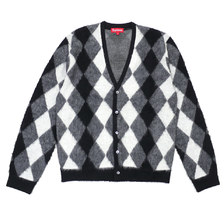 Supreme Brushed Argyle Cardigan WHITE画像