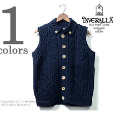 INVERALLAN 3V ARAN VEST COTTON DOUBLE WEIGHT画像