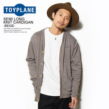 TOYPLANE SEMI LONG ROOP KNIT CARDIGAN -BEIGE- TP18-HKN01画像