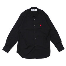 PLAY COMME des GARCONS MEN'S MINI RED HEART L/S SHIRT BLACK画像