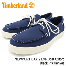 Timberland NEWPORT BAY 2 Eye Boat Oxford Black Iris Canvas A1Q86画像