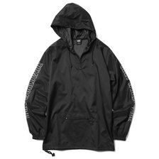 OBEY ANORAK PULLOVER HOODED JACKET "OBEY WORLDWIDE OUTLINE" (BLACK)画像