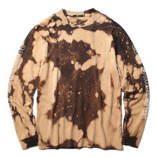 OBEY BLEACH TIE DYE LONG SLEEVE TEE "OBEY WORLDWIDE OUTLINE" (BLACK)画像