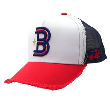 YOSHINORI KOTAKE DESIGN &times; BEAMS GOLF B LOGO MESH CAP RED画像