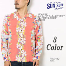 SUN SURF L/S RAYON HAWAIIAN SHIRT "CATTLEYA ORCHID" SS27762画像