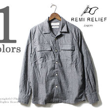 REMI RELIEF ハウンドトゥース/千鳥格子 オープンカラーシャツ RN1822-9080画像