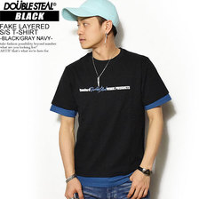 DOUBLE STEAL BLACK FAKE LAYERED S/S TEE -BLACK- 981-16201画像