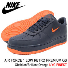 NIKE AIR FORCE 1 LOW RETRO PREMIUM QS Obsidian/Brilliant Orange NYC FINEST AO1635-400画像