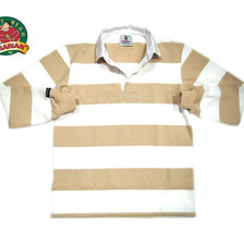 BARBARIAN L/S RUGBY JERSEY beige x white画像