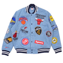 NIKE &times; Supreme NBA Teams Warm-Up Jacket DENIM画像
