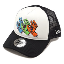 NEW ERA 9FORTY A-Frame トラッカー Santa Cruz サンタクルーズ 3スクリーミングハンド ホワイト ブラックメッシュ 11557969画像
