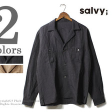 salvy; L/R POPLIN OPEN COLLAR SHIRT SV05-57M18A画像