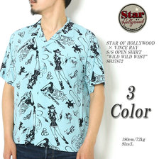 STAR OF HOLLYWOOD &times; VINCE RAY S/S OPEN SHIRT "WILD WILD WEST" SH37872画像