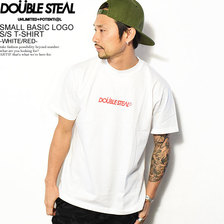 DOUBLE STEAL SMALL BASIC LOGO S/S T-SHIRT -WHITE/RED- 963-14046画像