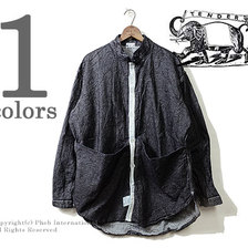 TENDER Co. TYPE 483 LONG SLEEVE TESSERACT SHIRT RINSE WASH INDIGO WEFT LIGHTWEIGHT DENIM画像