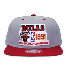 Mitchell & Ness BULLS NBA FINALS CHAMPS 1991 スナップバックキャップ GREYxRED CNFMNCHB306画像