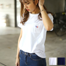 MAISON KITSUNE PERM TEE SHIRT TRICOLOR FOX PATCH KWM2800画像
