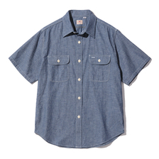 SUGAR CANE BLUE CHAMBRAY WORK SHIRT (SHORT SLEEVE) SC37941画像