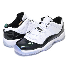 NIKE AIR JORDAN 11 RETRO LOW BG white/black-emerald rise 528896-145画像