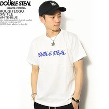 DOUBLE STEAL ROUGH LOGO S/S TEE -WHITE/BLUE- 982-14015画像