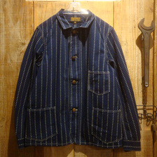 FREEWHEELERS UNION SPECIAL OVERALLS &ldquo;SILVER HAMMER WORK JACKET&rdquo; Original Indigo Star Stripe Cloth 1821005画像