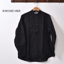 INDIVIDUALIZED SHIRTS L/S CLASSIC FIT PULLOVER BAND COLLAR SHIRT BLACK画像