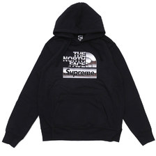 Supreme &times; THE NORTH FACE Metallic Logo Hooded Sweatshirt BLACK画像
