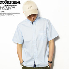 DOUBLE STEAL PARTS ALOHA B.D SHIRT -SAX- 782-35003画像