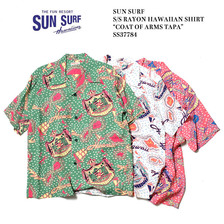 SUN SURF S/S RAYON HAWAIIAN SHIRT "COAT OF ARMS TAPA" SS37784画像