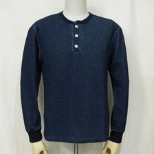 THE FLAT HEAD )INDIGO THERMAL-HENRY NECK F-THL-002画像