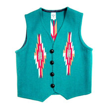 Ortega's REGULAR FRONT WOVEN VEST peacock size 40画像