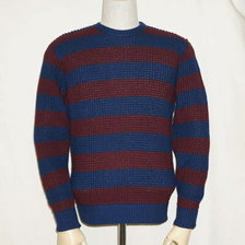 THE FLAT HEAD COTTON KNIT BORDER CREW F-KT001画像