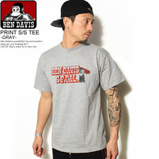 BEN DAVIS PRINT S/S TEE -GRAY- BDZ8-0004画像