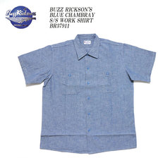 Buzz Rickson's BLUE CHAMBRAY S/S WORK SHIRT BR37911画像