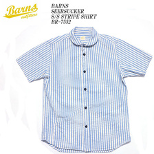 BARNS SEERSUCKER S/S STRIPE SHIRT BR-7552画像
