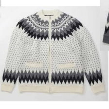 THE FLAT HEAD WOOL ZIP CARDIGAN-NORDIC PATTERN F-NWC-103画像