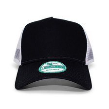 NEW ERA BLANK 9FORTY D-FRAME TRUCKER MESH CAP BLACKxWHITE画像