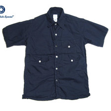 POST OVERALLS #1231 S/S TOWN & COUNTRY COTTON BROADCLOTH SHIRTS navy画像