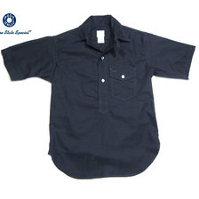POST OVERALLS #1263S C-POST4 S/S PULLOVER OXFORD SHIRTS navy画像