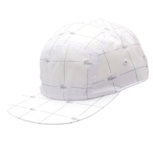 Supreme &times; LACOSTE Reflective Grid Nylon Camp Cap WHITE画像