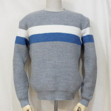 THE FLAT HEAD Club Label WOOL KNIT-LINE BORDER CREW NECK CL-KT007画像
