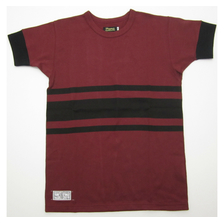 DAPPER'S Printed 3 Lines Horizontal Stripes Henley Neck Short Sleeve Crew Neck Tee Shirts LOT1247画像