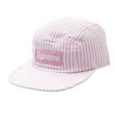 Supreme Denim Camp Cap PINK STRIPE画像