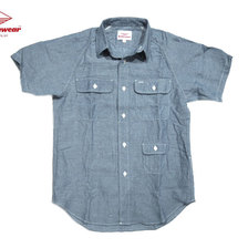 Battenwear COTTON LINEN CHAMBRAY CAMP SHIRTS light indigo画像